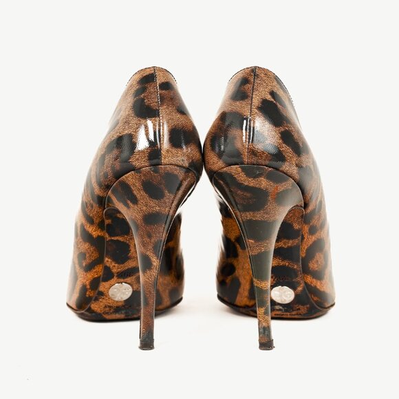 Dolce & Gabbana Brown Leopard Patent Leather Pumps - Picture 3 of 9